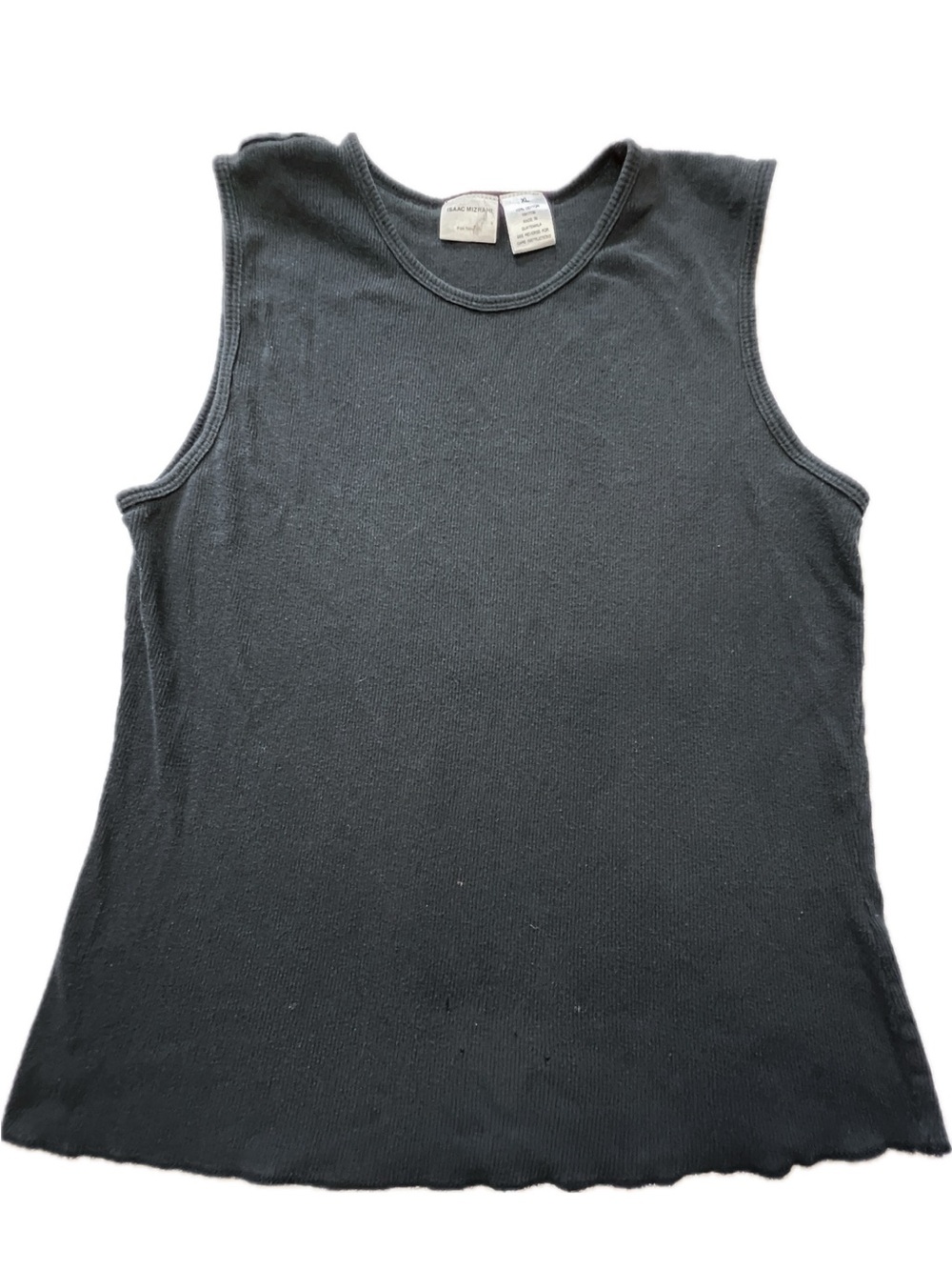 Isaac Mizrahi for Target Black Ribbed Sleeveless Tank Top 100% Cotton Size XL